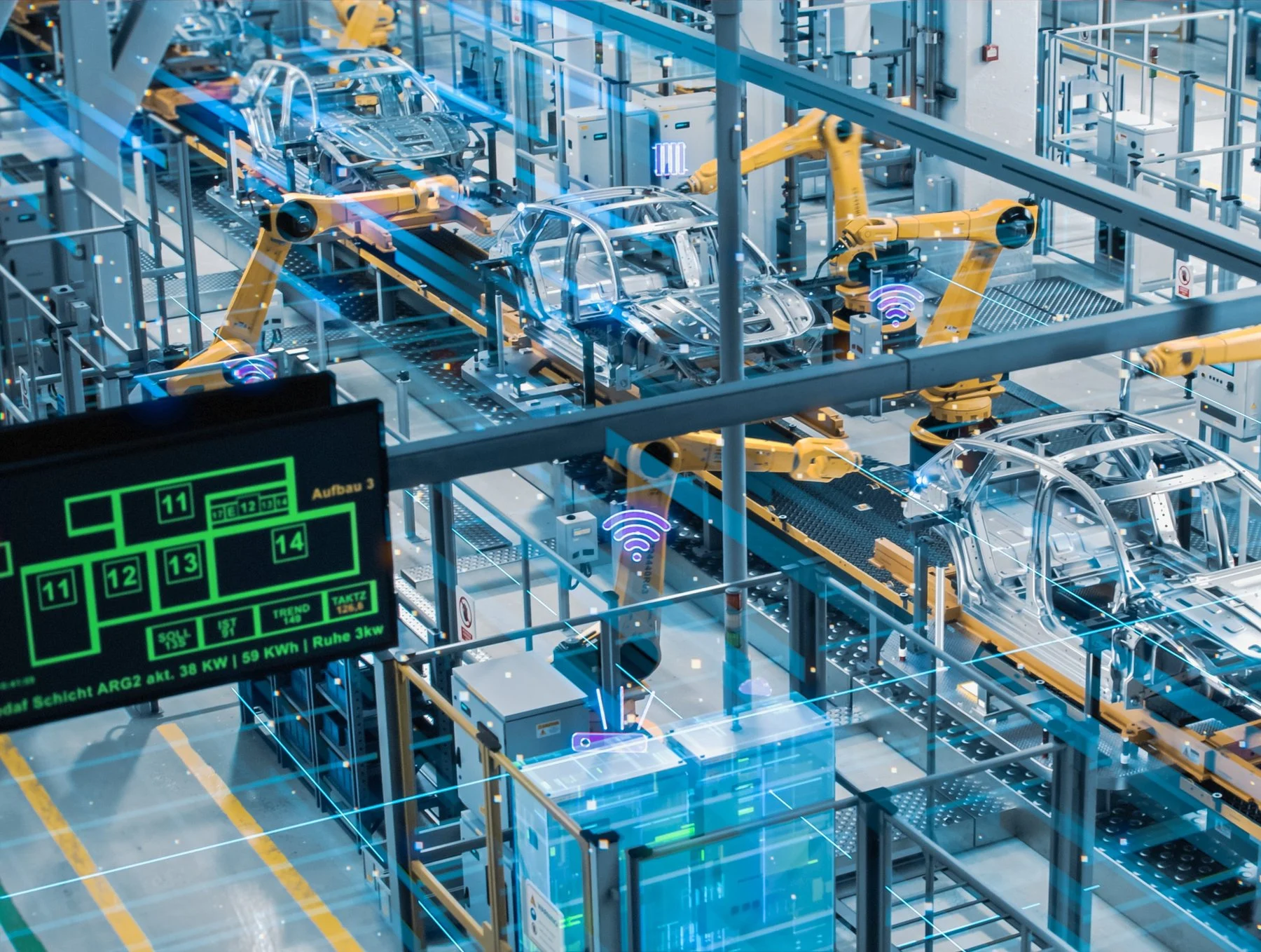 Automação Industrial (Indústria 4.0): Em fábricas inteligentes, máquinas e robôs se comunicam para coordenar a produção, monitorar a qualidade do produto e otimizar o fluxo de trabalho. A tecnologia M2M é a linguagem que permite que esses equipamentos “conversem”, garantindo uma linha de produção mais eficiente e com menos erros.