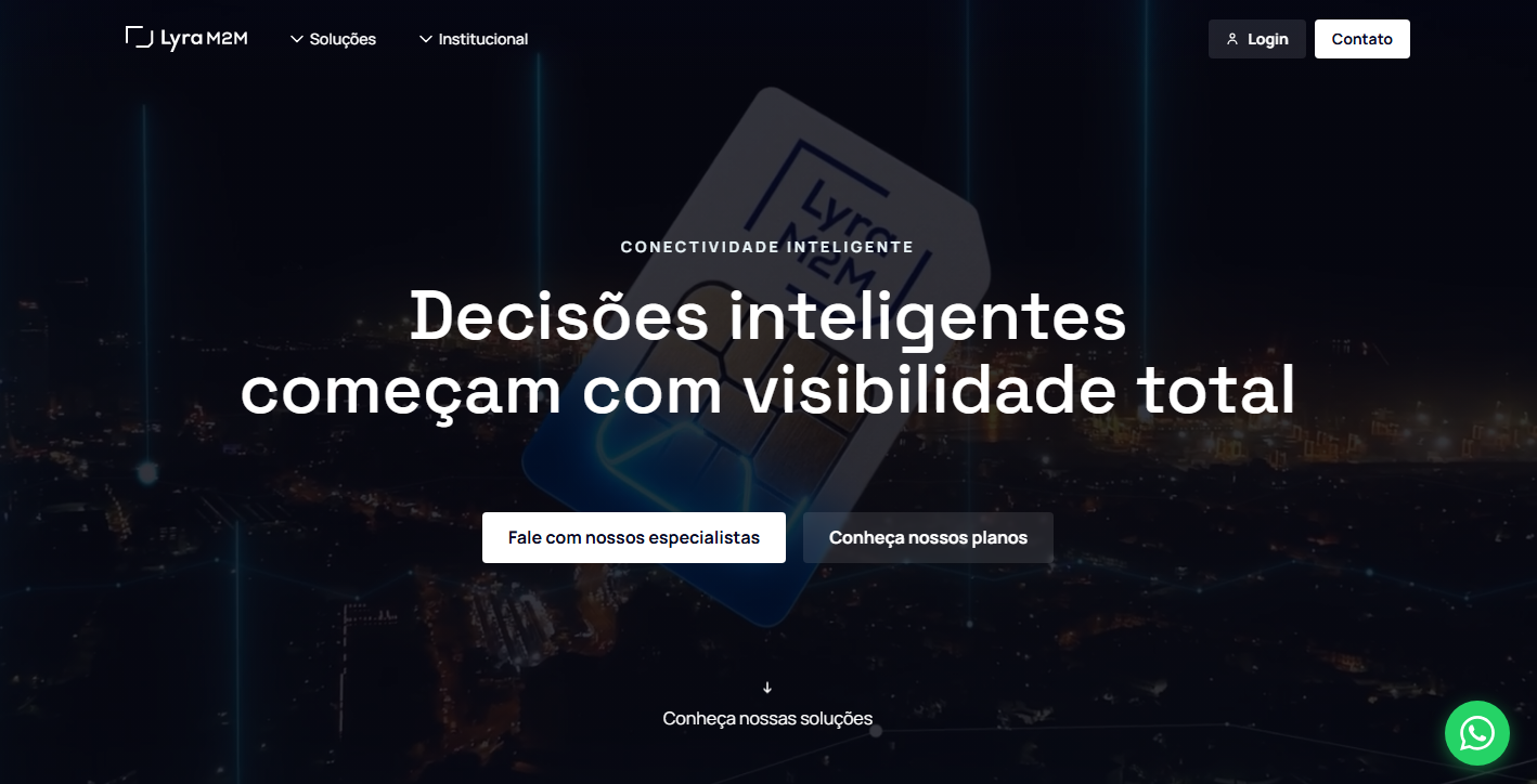 A Lyra é uma empresa brasileira especializada em conectividade M2M, voltada principalmente para o mercado B2B. Oferece chips M2M e soluções de gestão de dados para empresas que precisam de conectividade para dispositivos IoT e M2M em diferentes segmentos de mercado.